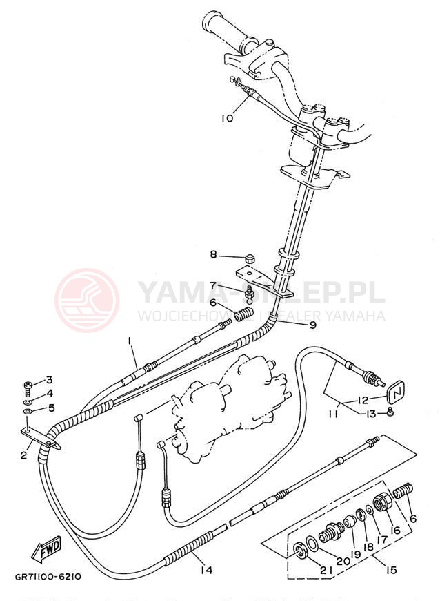 Schemat "Układ chlodzenia" do Yamaha WAVE BLASTER WB700AU
