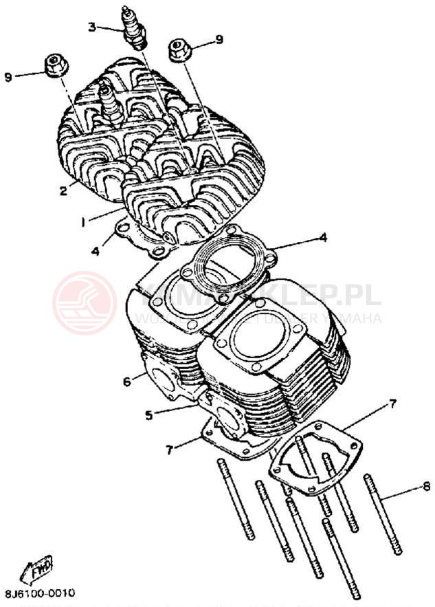 Schemat "cylinder" do Yamaha ENTICER 340 ET340K