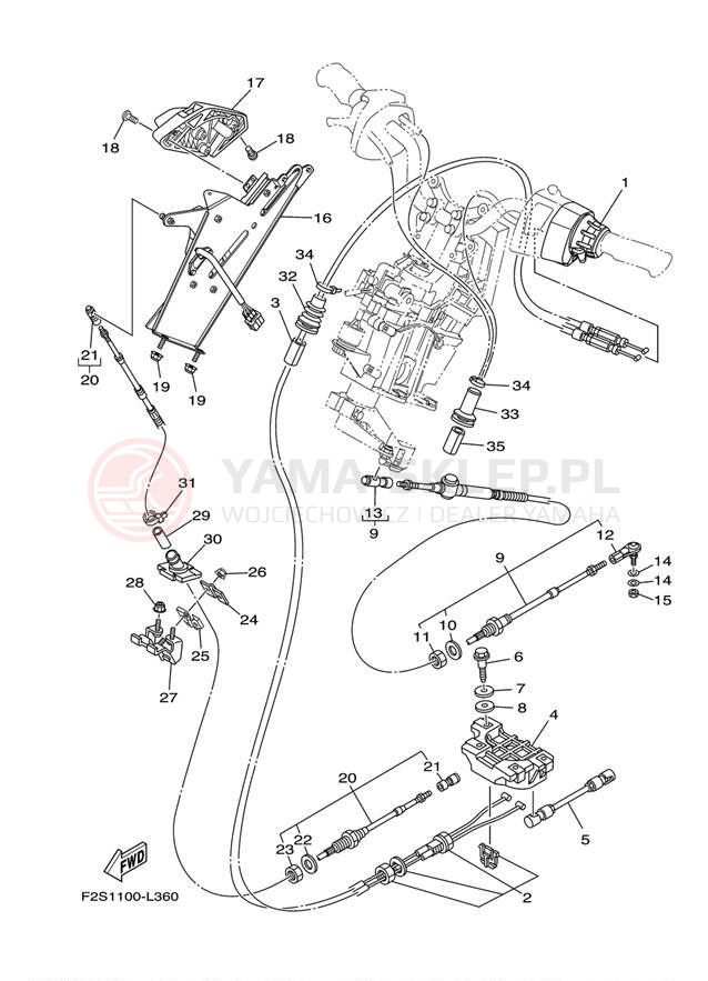 Schemat "Układ chlodzenia" do Yamaha WAVERUNNER FX HO FB1800M
