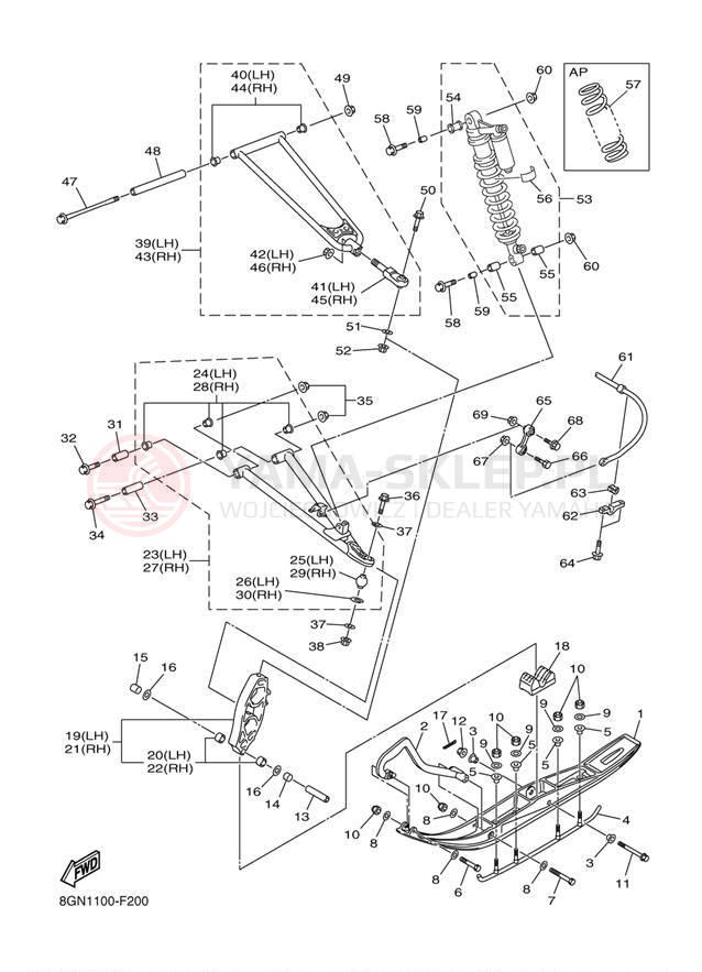 Schemat "płozy" do Yamaha PHAZER FX PZ50FXW