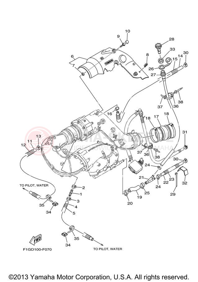 Schemat "Wydech końcowy" do Yamaha GP1300-G E/GP1300-G