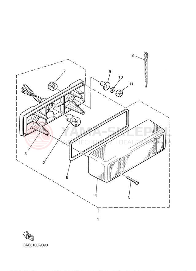 Schemat "lampa tył" do Yamaha VK540 III VK540EF