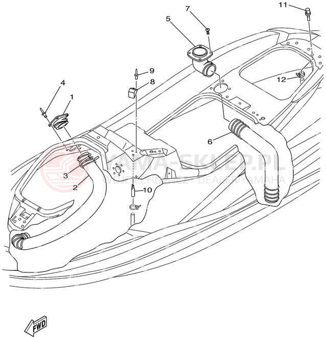 Schemat "odpowietrzenie" do Yamaha XLT1200 XA1200AZ