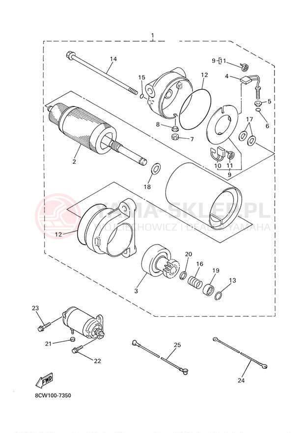 Schemat "rozrusznik" do Yamaha VENTURE 500 VT500F/VX500DXF