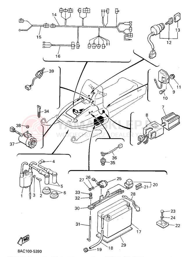 Schemat "układ elektryczny" do Yamaha VK540 II VK540EV