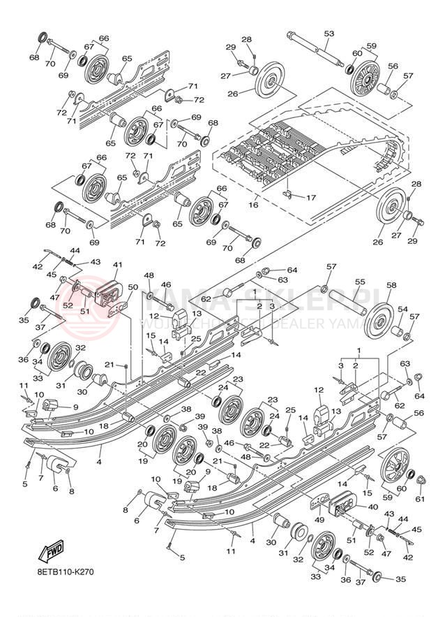 Schemat "Zawieszenie gąsiennicy" do Yamaha RS VENTURE RST90AS