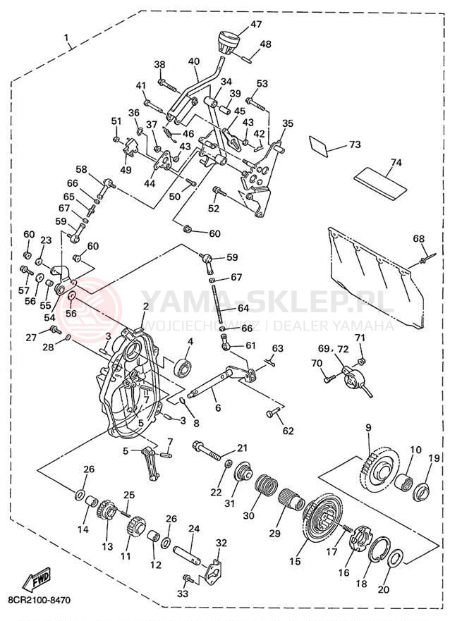 Schemat "REVERSE GEAR KIT" do Yamaha VMAX 500 SX VX500SXBC