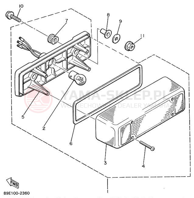 Schemat "lampa tył" do Yamaha OVATION LE CS340EC