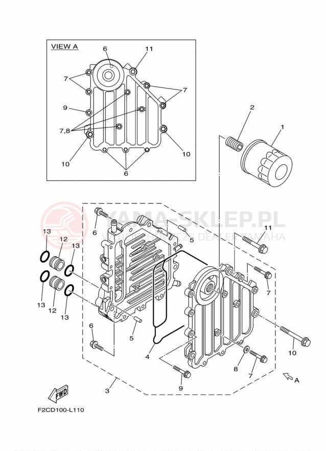 Schemat "Chłodnica oleju" do Yamaha AR192 RM1800AP/RM1800BP