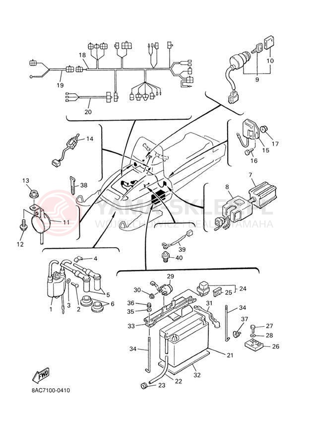 Schemat "układ elektryczny" do Yamaha VK 540 III VK540EH