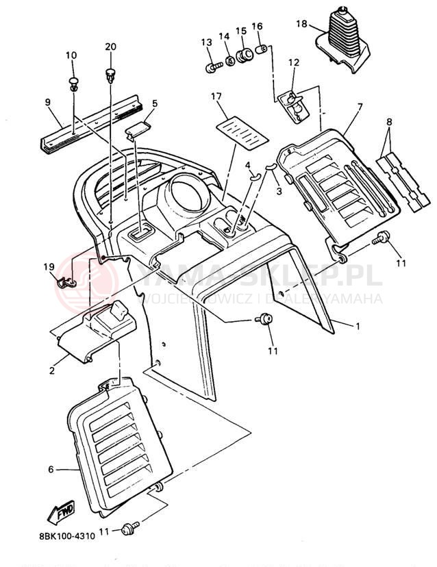 Schemat "INSTRUMENT PANEL" do Yamaha VENTURE XL VT480A