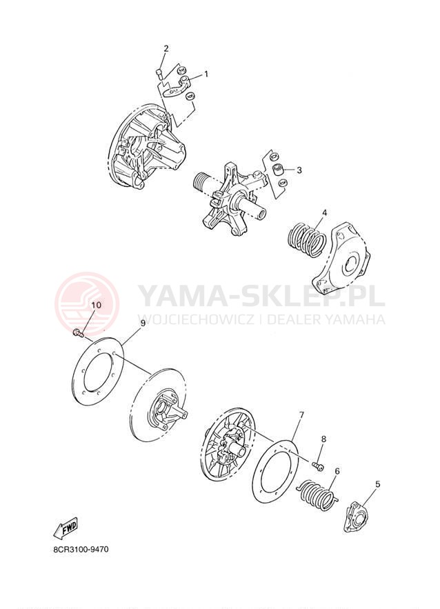 Schemat "DRIVE SETTING" do Yamaha SX500R SX500D