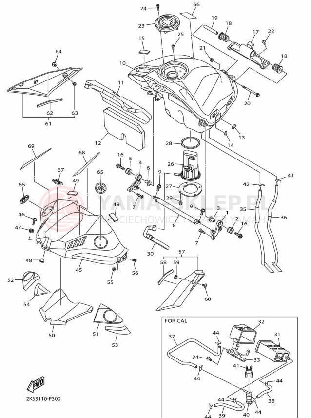 Schemat "zbiornik paliwa" do Yamaha YZFR1M YZFR1MF/YZFR1MFC