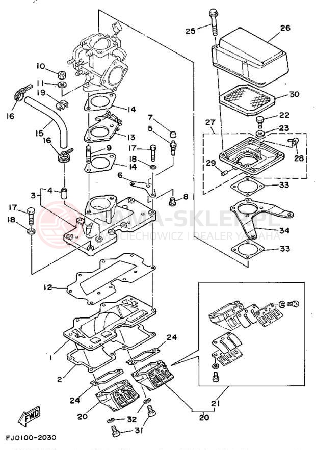 Schemat "Wtrysk paliwa" do Yamaha WAVE RUNNER III WRA650Q