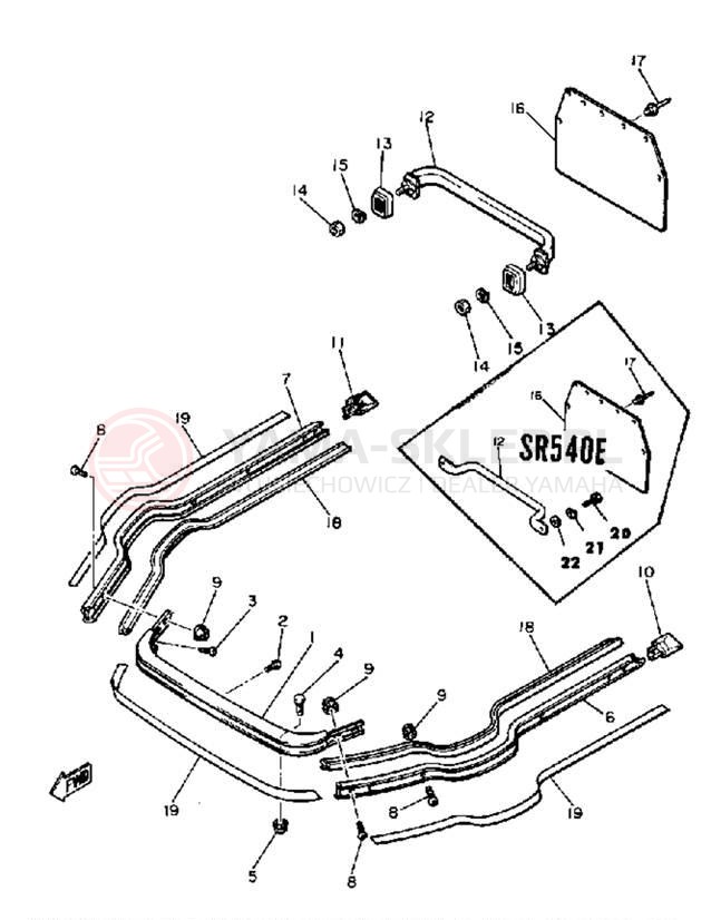 Schemat "zderzak" do Yamaha SR540F