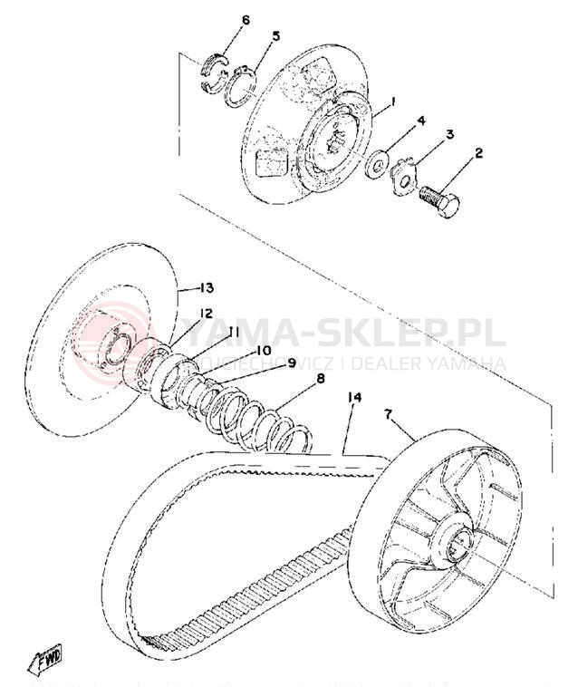 Schemat "PRIMARY SHEAVE" do Yamaha GS340A
