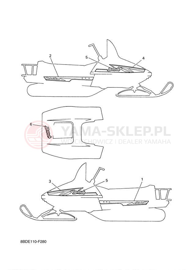 Schemat "naklejki" do Yamaha BRAVO BR250TW