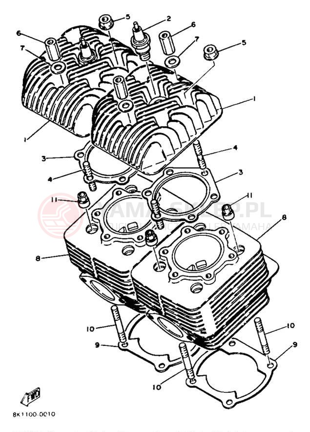 Schemat "cylinder" do Yamaha XLV XL540N