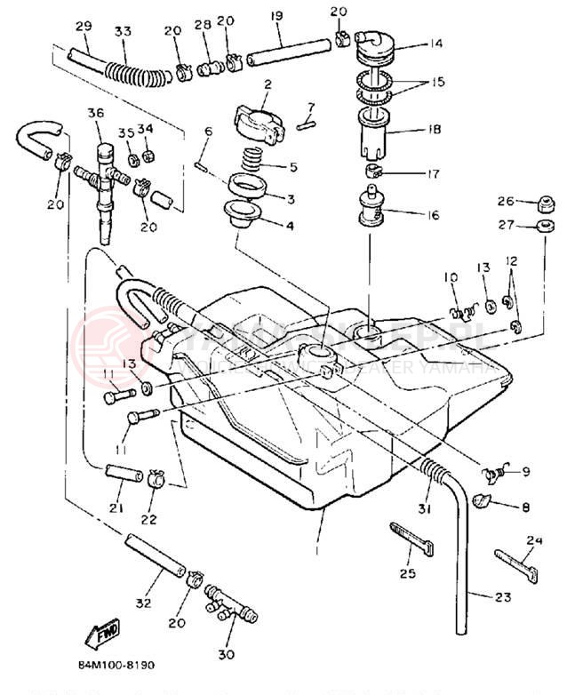 Schemat "zbiornik paliwa" do Yamaha EXCITER EX570M