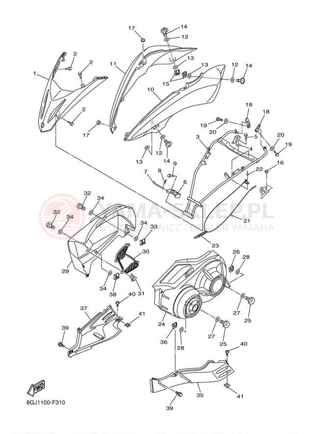 Schemat "Osłony" do Yamaha VENTURE LITE PZ50VTYR/PZ50VTYS