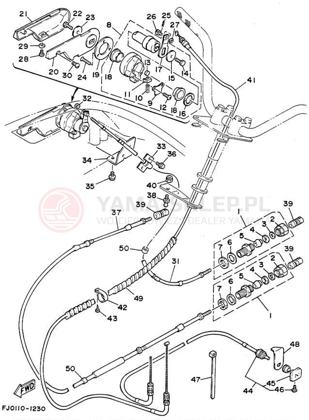 Schemat "Układ chlodzenia" do Yamaha WAVE RUNNER III WRA650RA