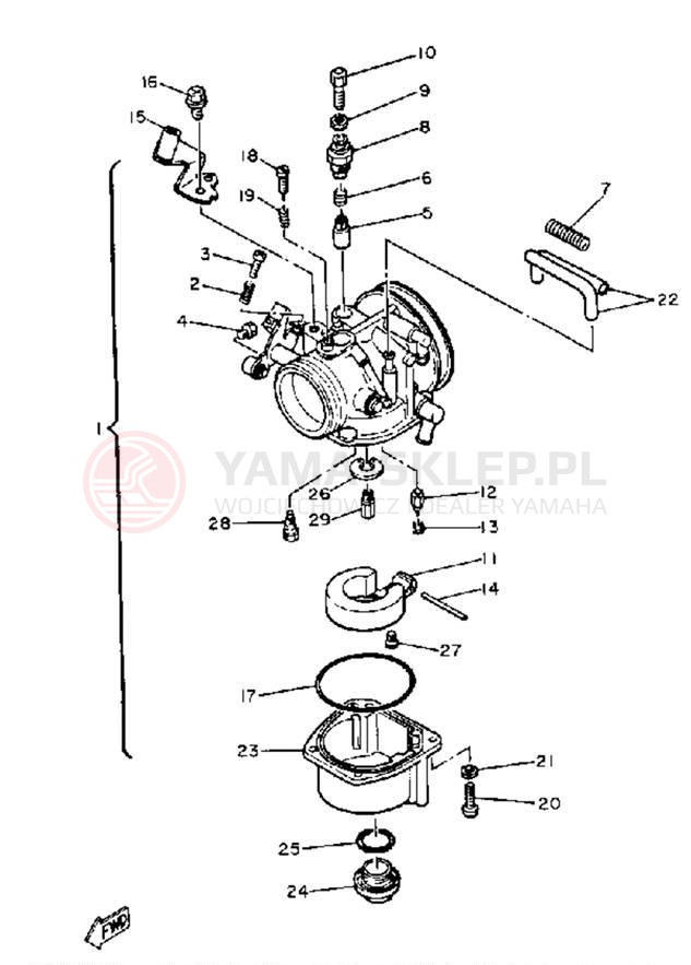 Schemat "gaźnik" do Yamaha SR540F