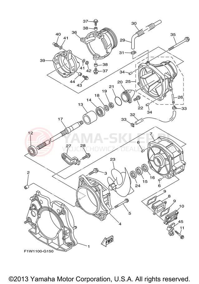 Schemat "JET UNIT" do Yamaha (WAVERUNNER FX HO) FY1800J