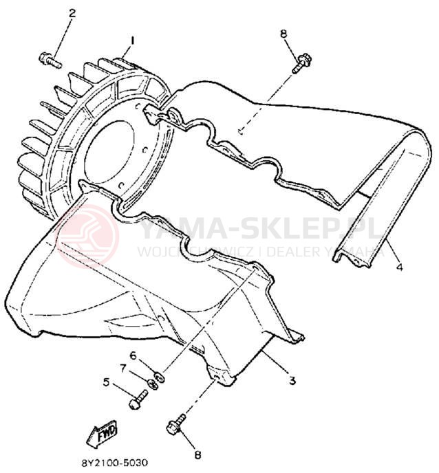 Schemat "Obudowa wentylatora" do Yamaha EXCEL III EC340L