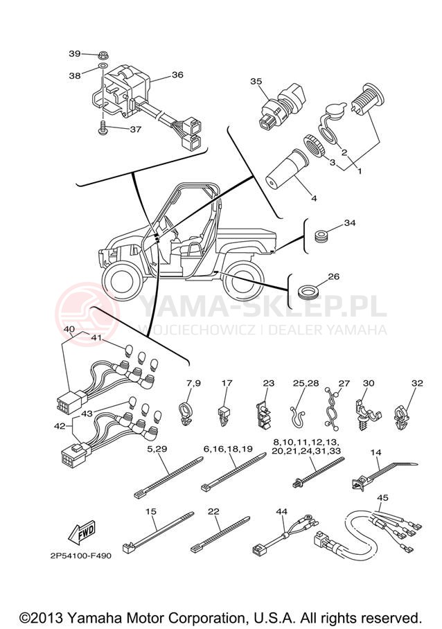 Schemat "układ elektryczny" do Yamaha RHINO 450 HUNTER YXR45FHX