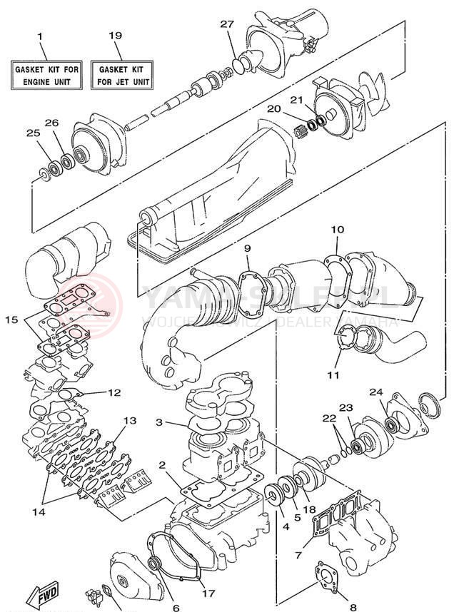 Schemat "Zestaw naprawczy" do Yamaha WAVE RUNNER XL760 XL760X