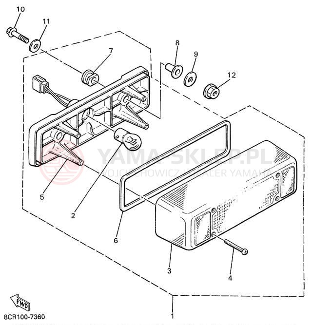 Schemat "lampa tył" do Yamaha VMAX 600 VX600C/VX500C