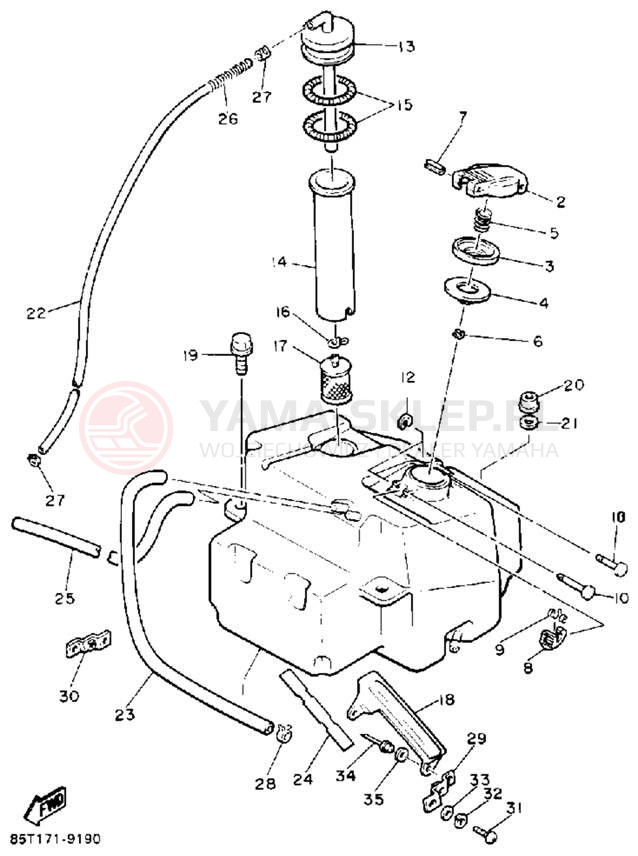 Schemat "zbiornik paliwa" do Yamaha ENTICER LTR ET400TRP