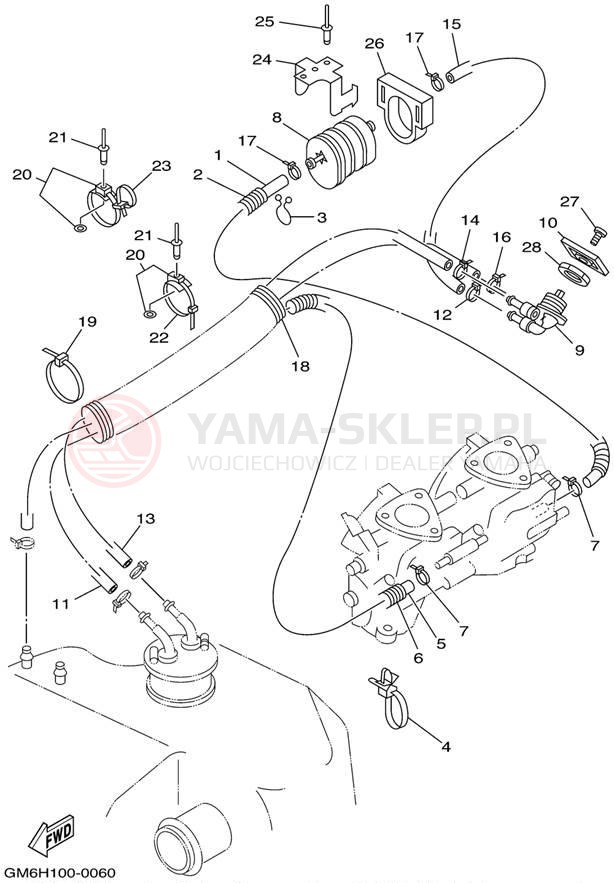 Schemat "Układ paliwowy" do Yamaha SUPER JET SJ700AZ