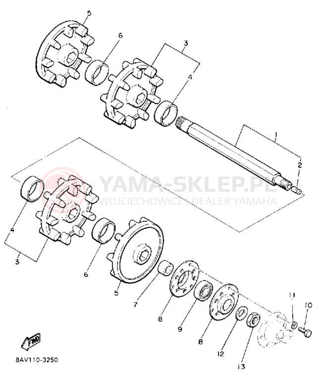 Schemat "Układ napędowy" do Yamaha EXCITER II ST EX570STT