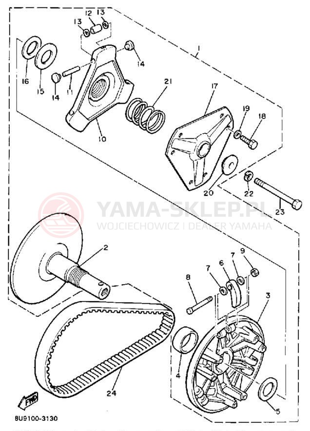 Schemat "PRIMARY SHEAVE" do Yamaha V-MAX VMX540H