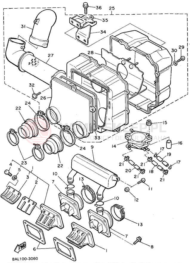 Schemat "Wtrysk paliwa" do Yamaha VENTURE XL VT480U
