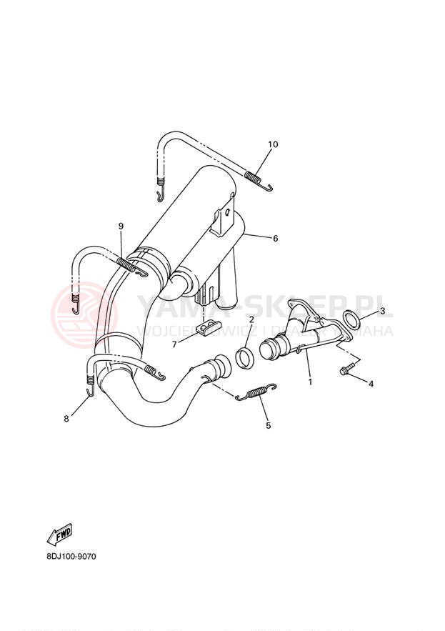 Schemat "Wydech końcowy" do Yamaha VENTURE XL