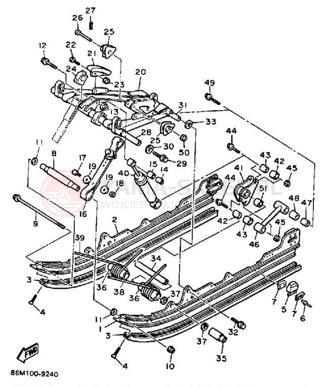 Schemat "Zawieszenie gąsiennicy" do Yamaha EXCITER EX570N