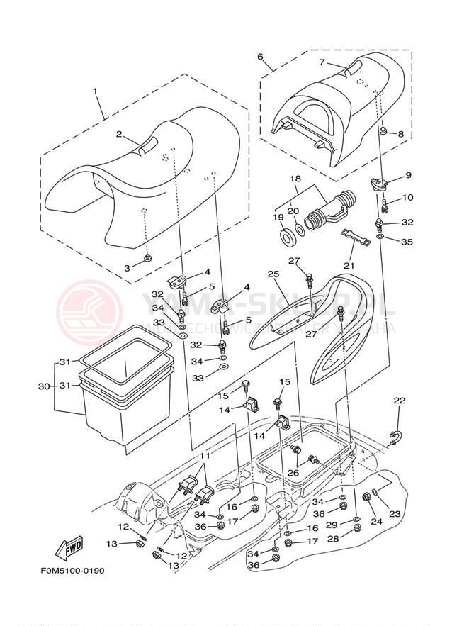 Schemat "Siedzenie i schowek" do Yamaha XL700 XL700Z