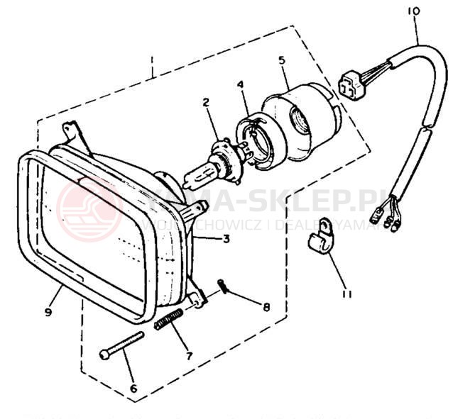 Schemat "Lampa przód" do Yamaha XLV XL540K