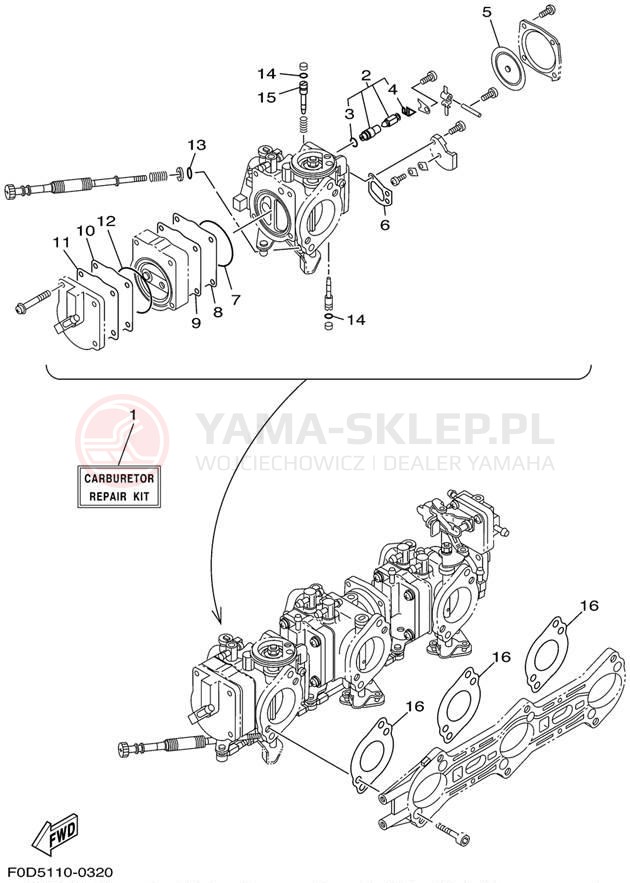 Schemat "Zestaw naprawczy" do Yamaha GP1200R GP1200AZ