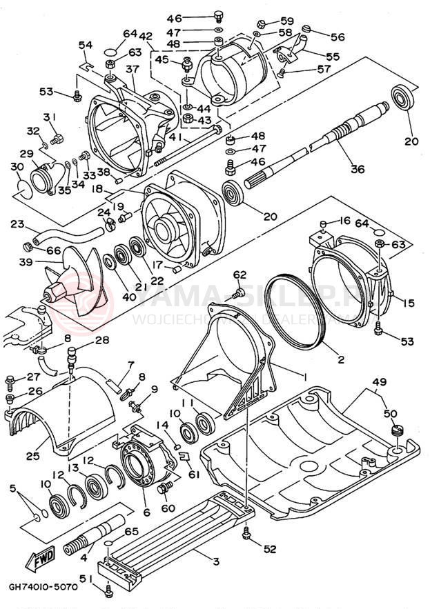 Schemat "JET UNIT" do Yamaha SUPER JET SJ700T
