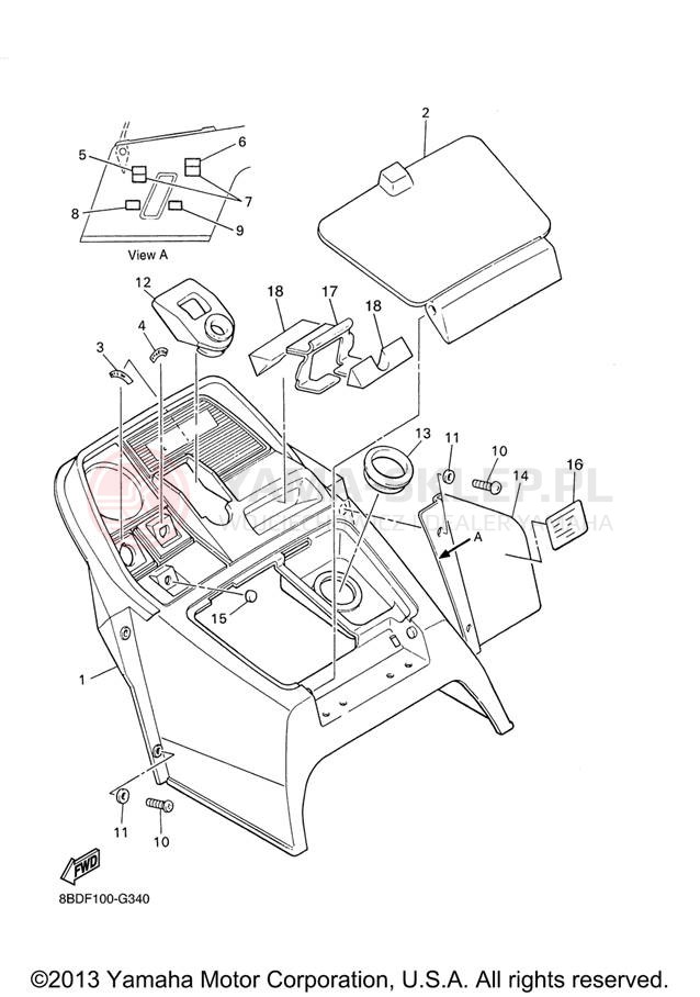 Schemat "INSTRUMENT PANEL" do Yamaha BR250TX