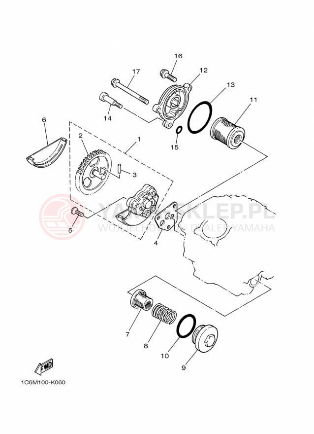 Schemat "Pompa olejowa" do Yamaha TTR230 TTR230F