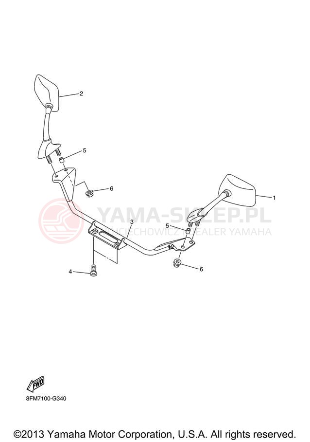 Schemat "Lusterko wsteczne" do Yamaha RS VENTURE RST90XR/RST90GTXS