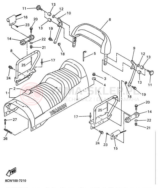Schemat "siedzenie" do Yamaha VENTURE 600 VT600A/VT500A