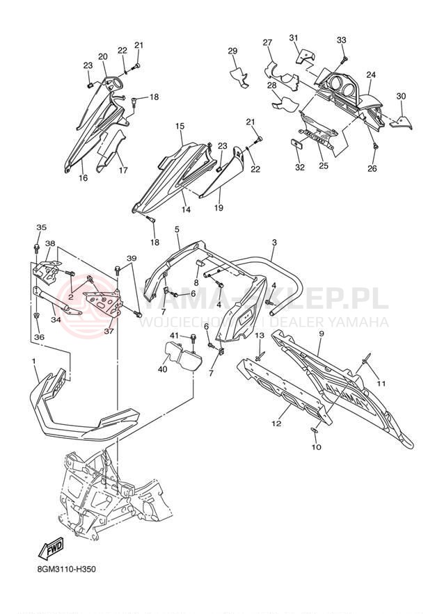 Schemat "zderzak" do Yamaha RS VECTOR_GT RS90RYW/RS90GTYB