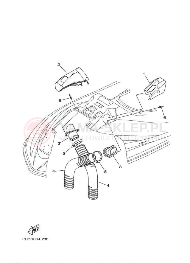 Schemat "odpowietrzenie" do Yamaha WaveRunner FX HO FX1100F