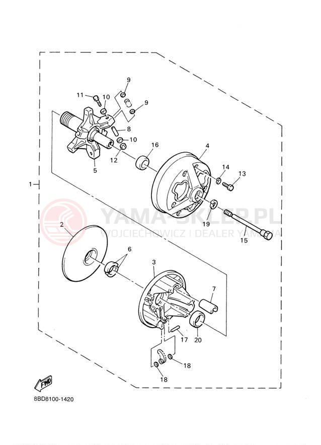 Schemat "Cięgno do odpalania" do Yamaha ET410TRF