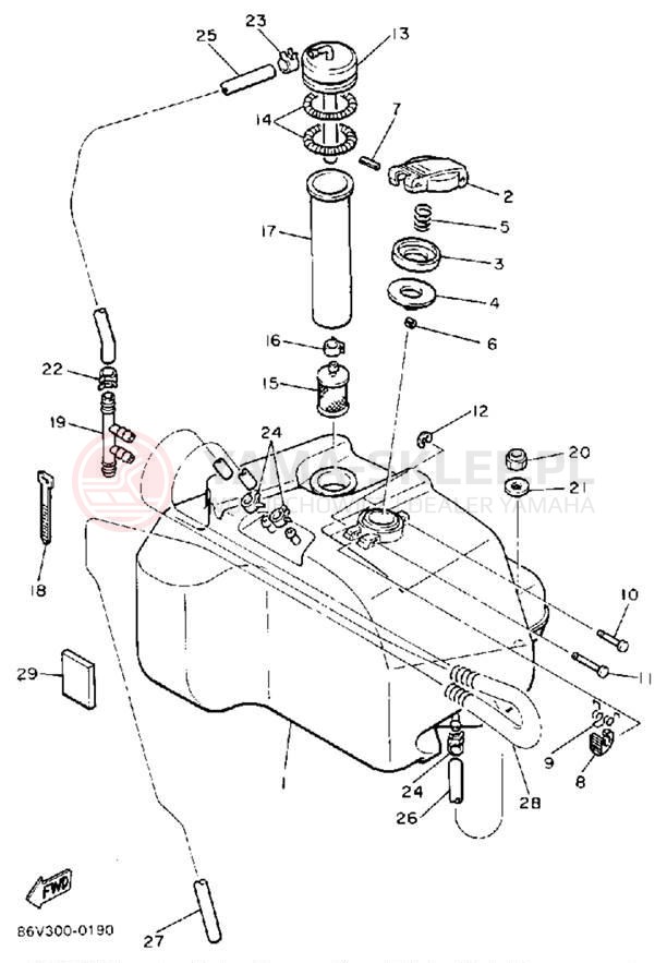 Schemat "zbiornik paliwa" do Yamaha VK540 VK540EP
